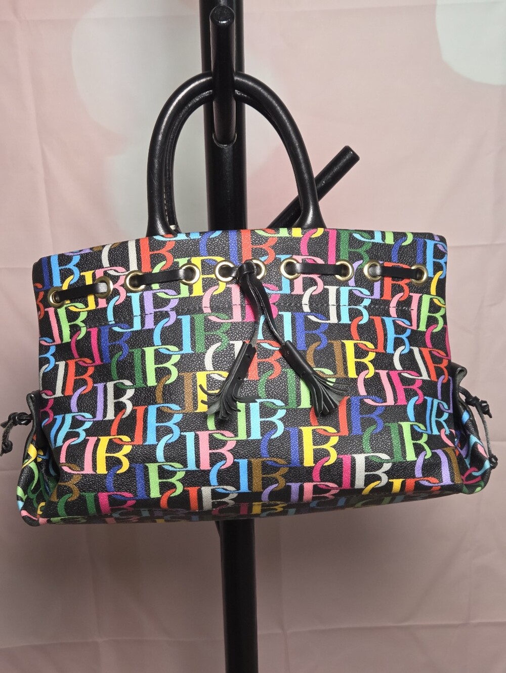 Dooney & Bourke Black Multicolor Satchel Handbag